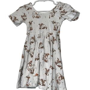 Nola Tawk Texas hook ‘em dress girls white cow print twirl sz 2T football